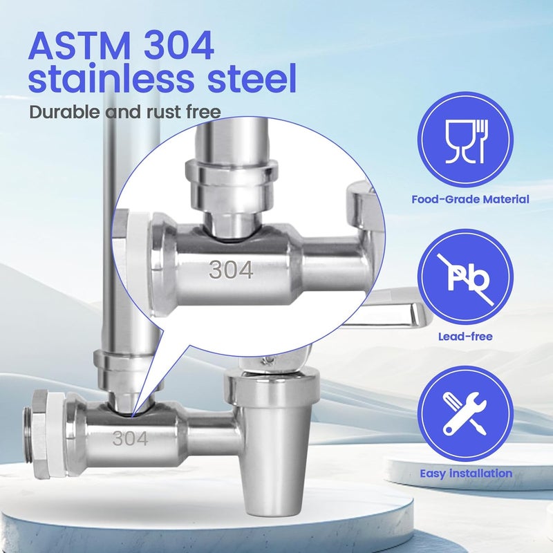 Amwater Stainless Steel 13 Inch Sight Glass Spigot,Compatible with the berkey Gravity-Fed Water Filtration System, Clear View Water Level with Red Floating Ball(Comfortable arc Stainless Steel handle) - Image 5